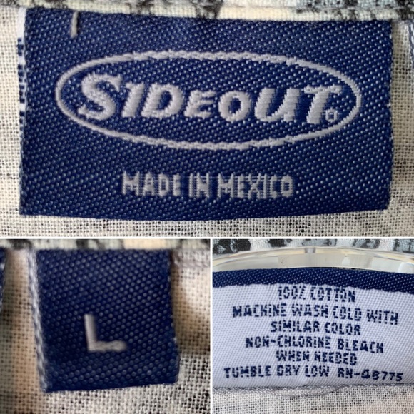 SIDEOUT Men’s Hawaiian Aloha Pocket Shirt L - Picture 4 of 4